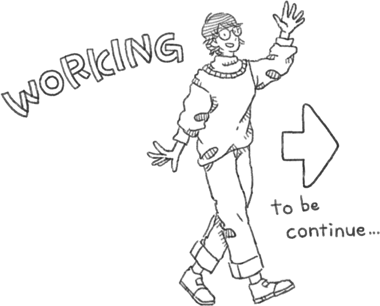 「WORKING」と歩き出す人のイラスト