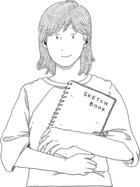テキストを抱えた人のイラスト